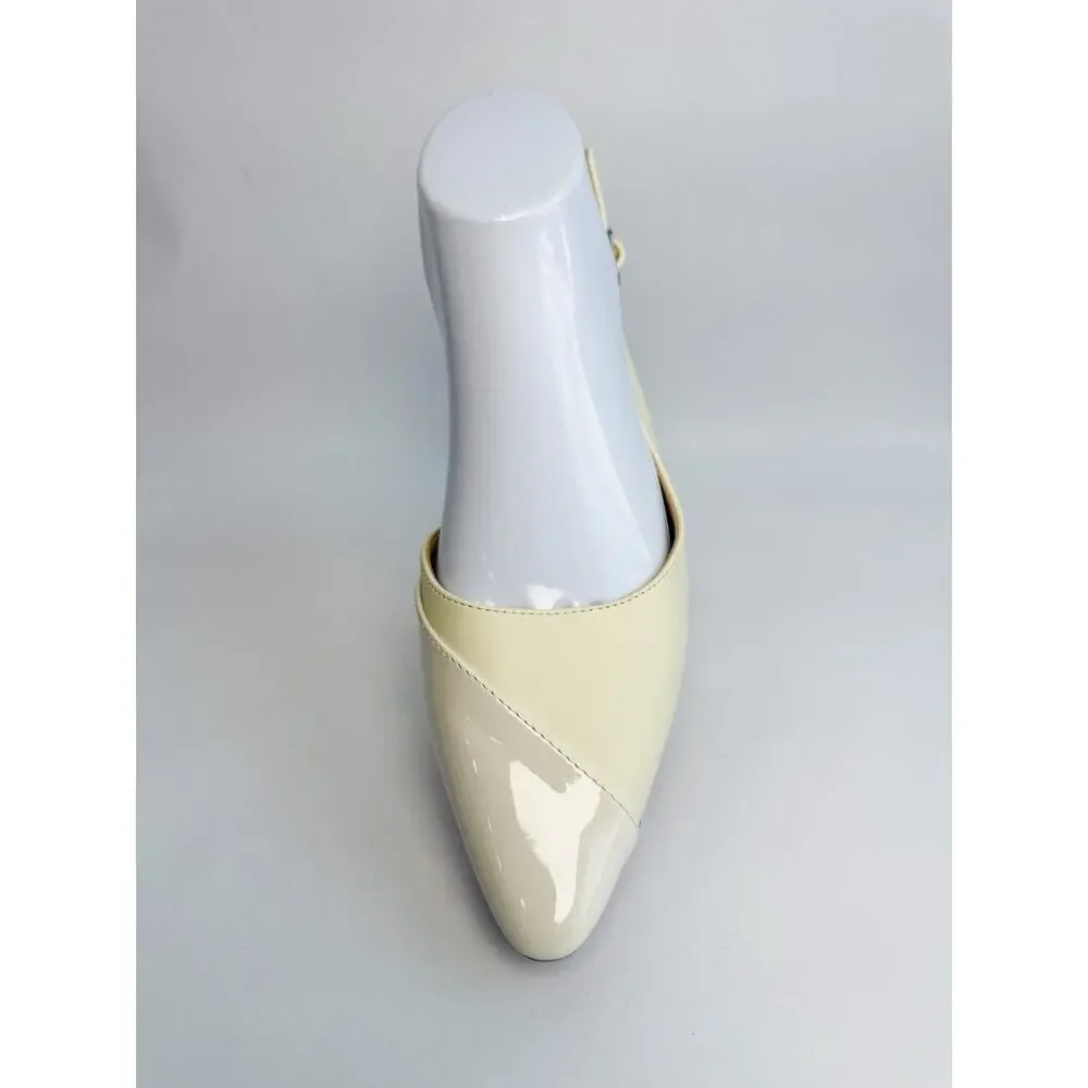 Journee Daphnne Slingback Flats Women’s 7M Ivory Pointed Toe New